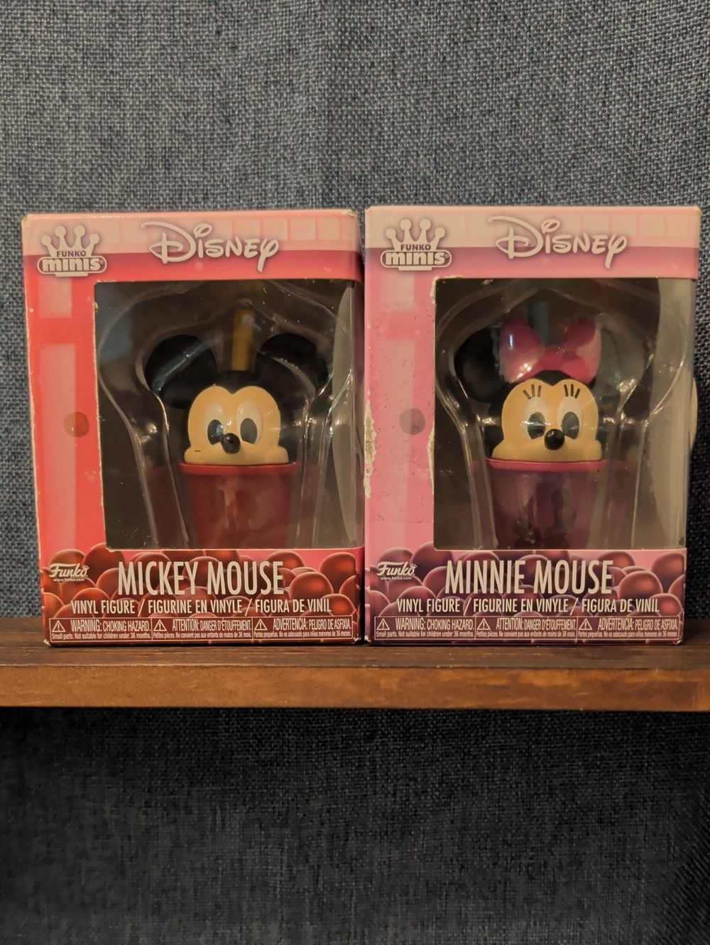 Funko Disney Mickey & Minnie Mini Vinyl Figures in Pink Packaging